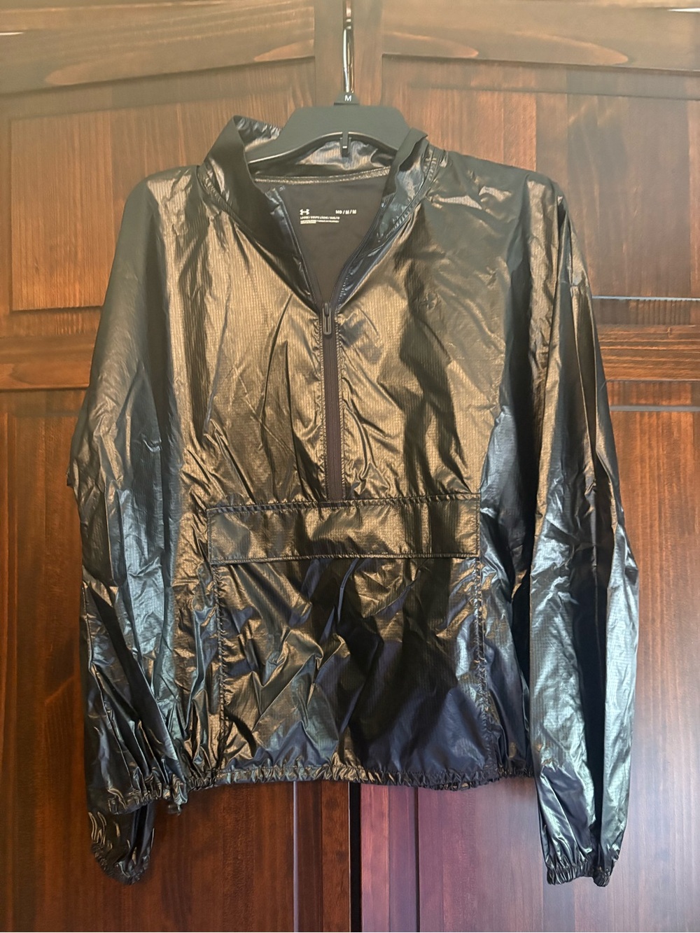 Under Armour Black Shiny Half-Zip Bomber Anorak